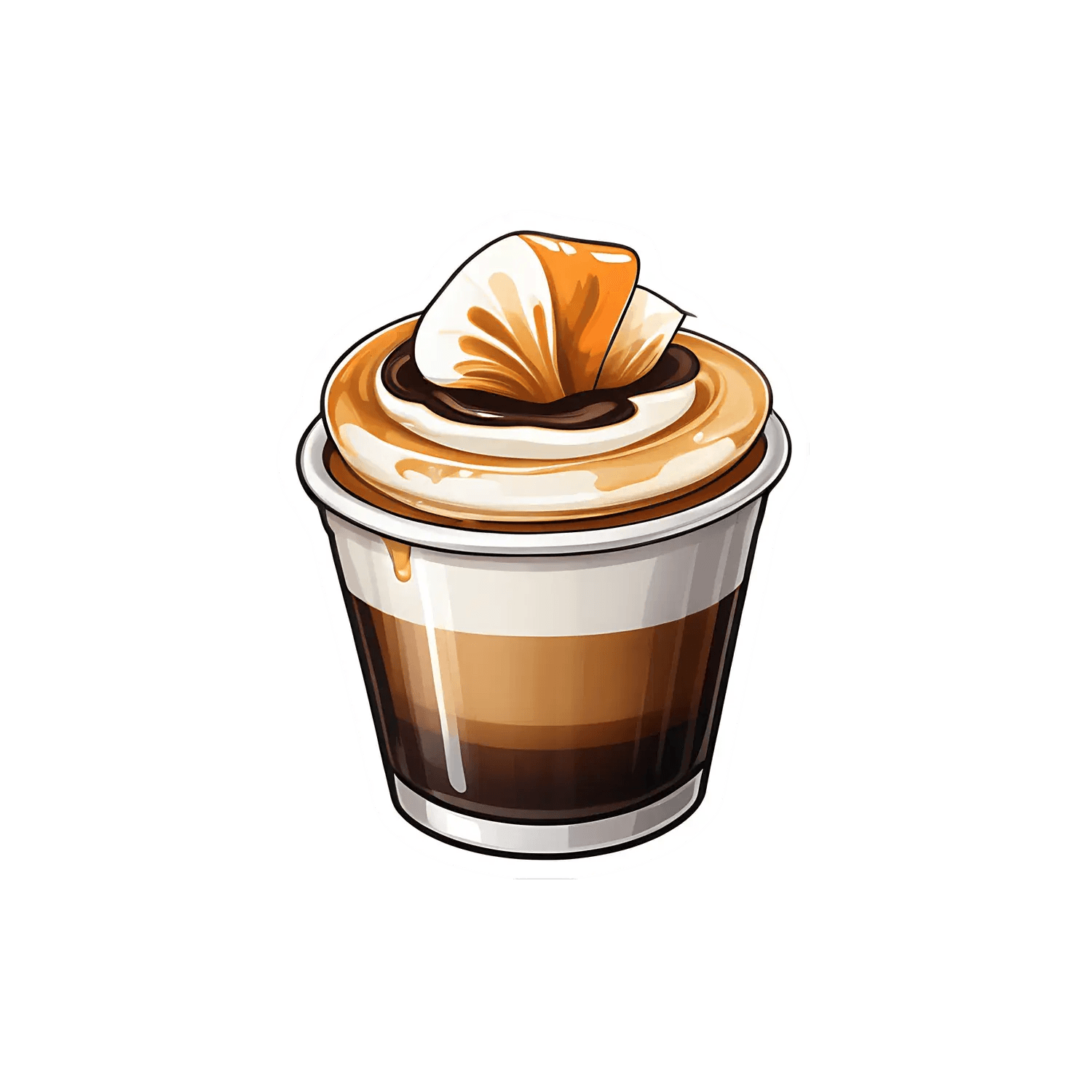 Coffee Cup Sticker - Rich Espresso Design - Heat Press Transfer