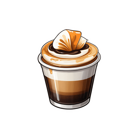 Coffee Cup Sticker - Rich Espresso Design - Heat Press Transfer
