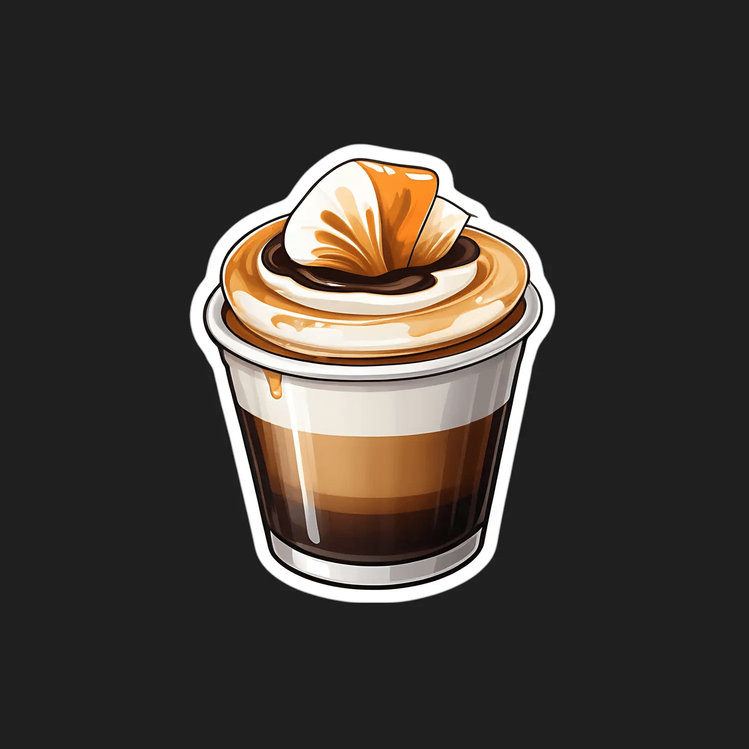 Coffee Cup Sticker - Rich Espresso Design - Heat Press Transfer