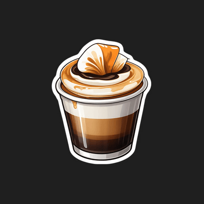 Coffee Cup Sticker - Rich Espresso Design - Heat Press Transfer