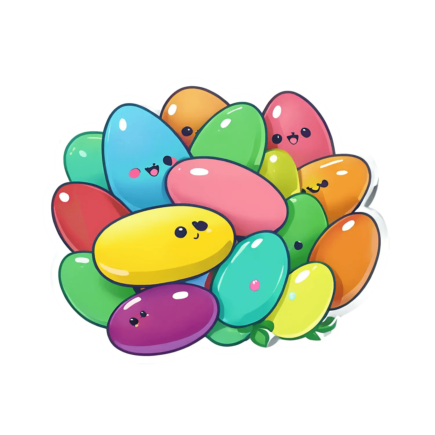 Colorful Beans - Cute Sticker - Heat Press Transfer
