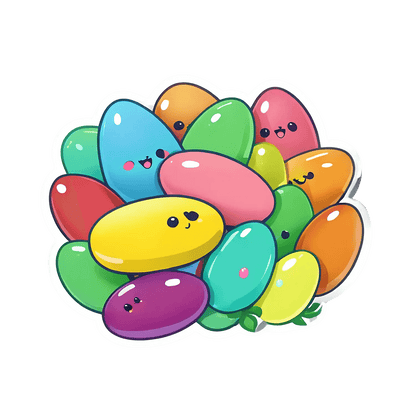 Colorful Beans - Cute Sticker - Heat Press Transfer