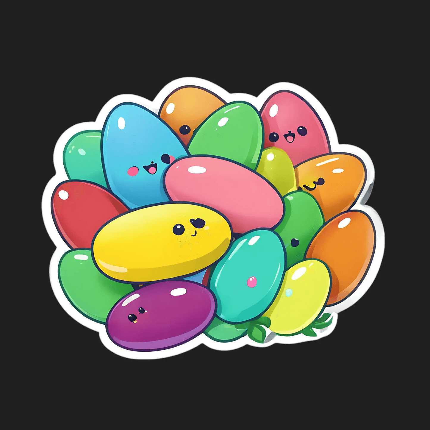 Colorful Beans - Cute Sticker - Heat Press Transfer