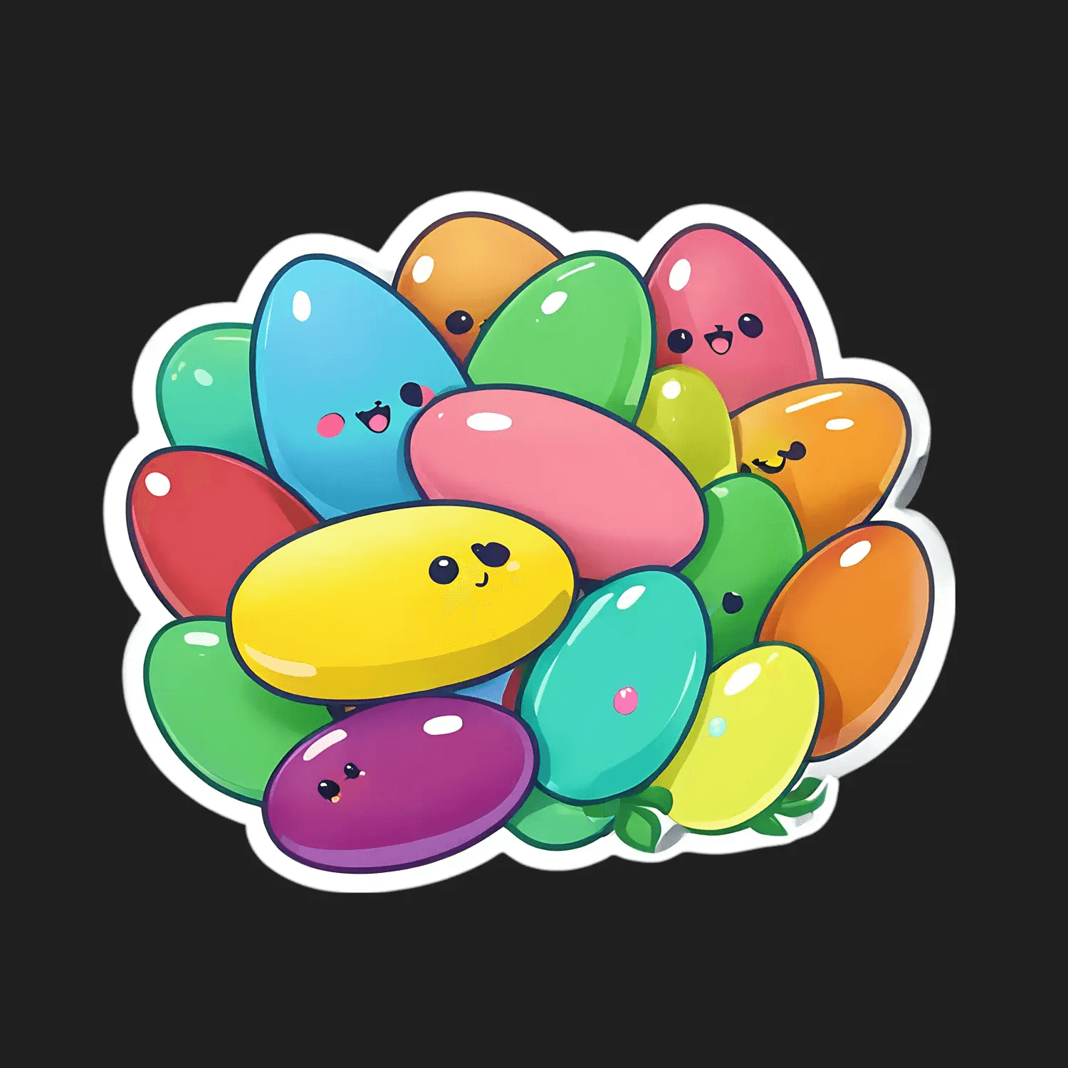 Colorful Beans - Cute Sticker - Heat Press Transfer