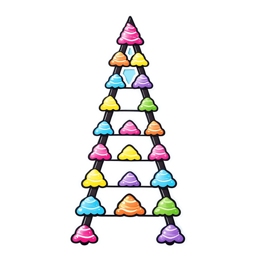 Colorful Cone Pyramid - UV DTF Sticker - Heat Press Transfer