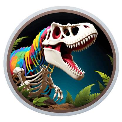 Colorful Dinosaur Skeleton - Sticker - Heat Press Transfer