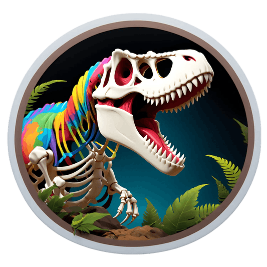 Colorful Dinosaur Skeleton - Sticker - Heat Press Transfer