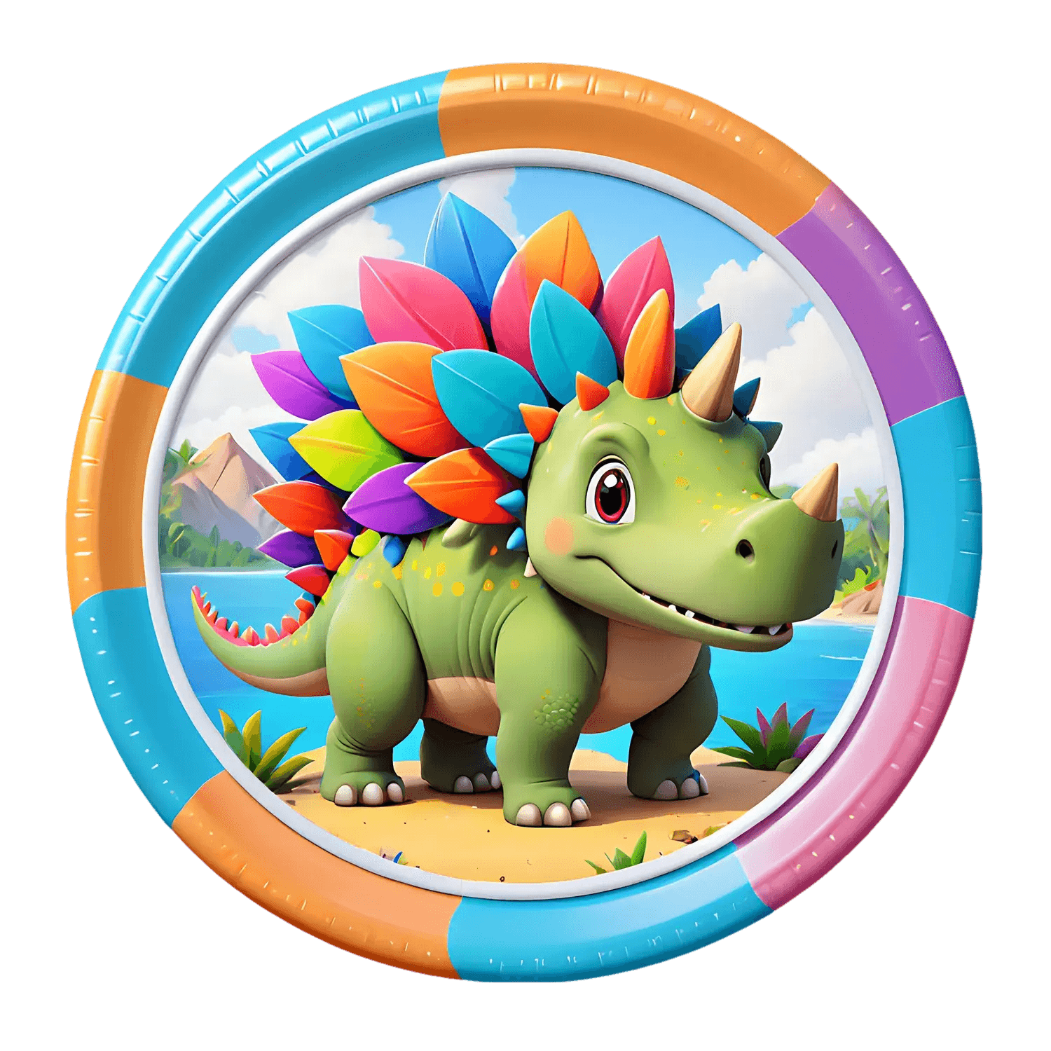 Colorful Dinosaur - Sticker - Heat Press Transfer