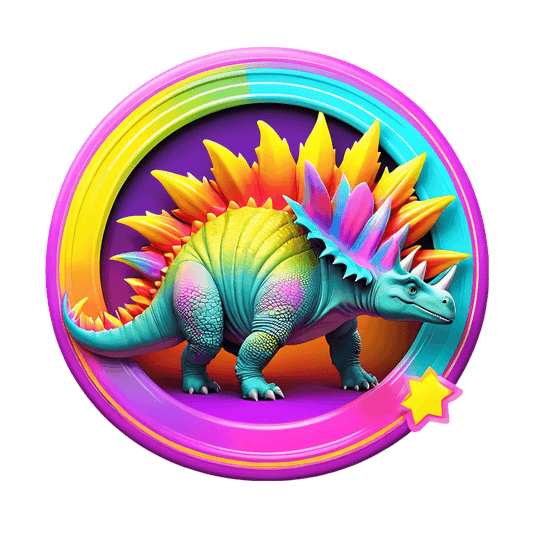 Colorful Dinosaur Sticker - Vibrant Graphics - Heat Press Transfer