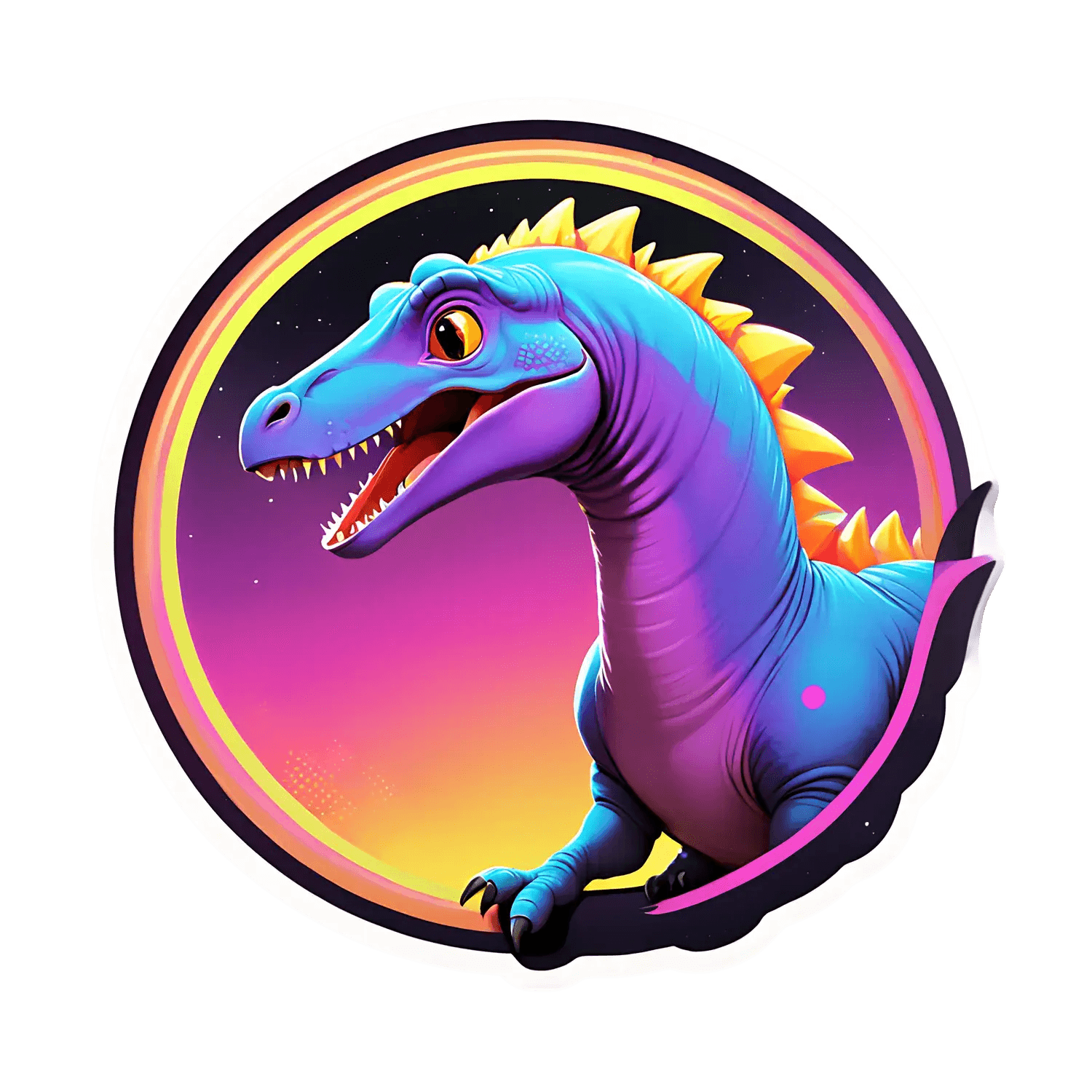 Colorful Dinosaur Sticker - Vibrant Graphics - Heat Press Transfer