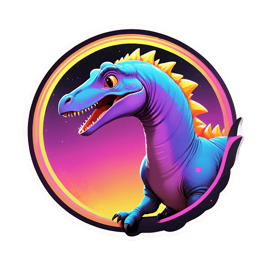 Colorful Dinosaur Sticker - Vibrant Graphics - Heat Press Transfer