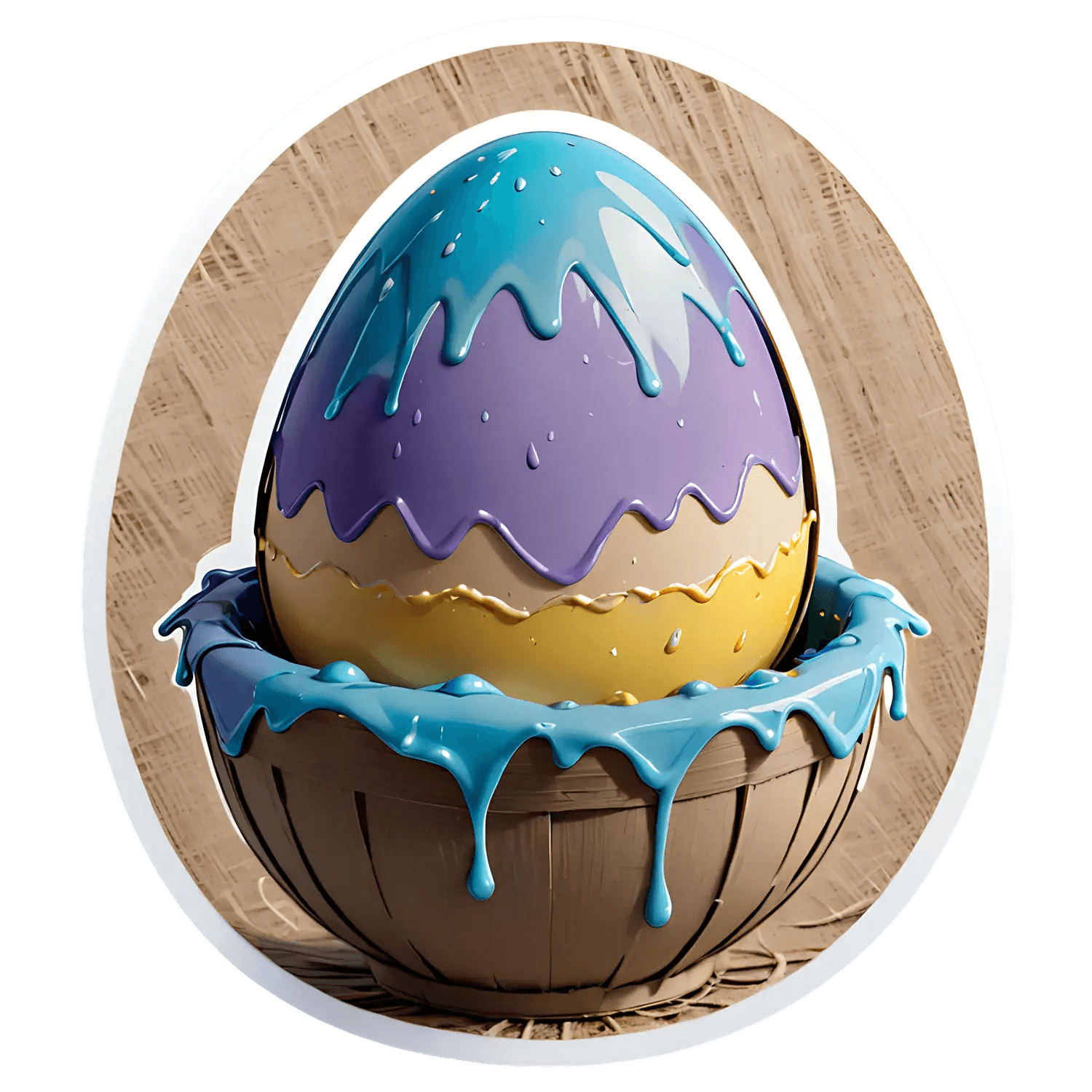 Colorful Dripping Egg - Sticker - Heat Press Transfer