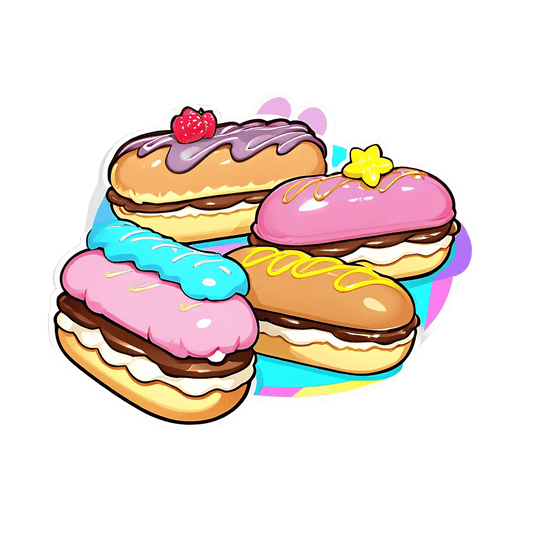 Colorful Eclair Sticker - UV DTF Decor - Heat Press Transfer