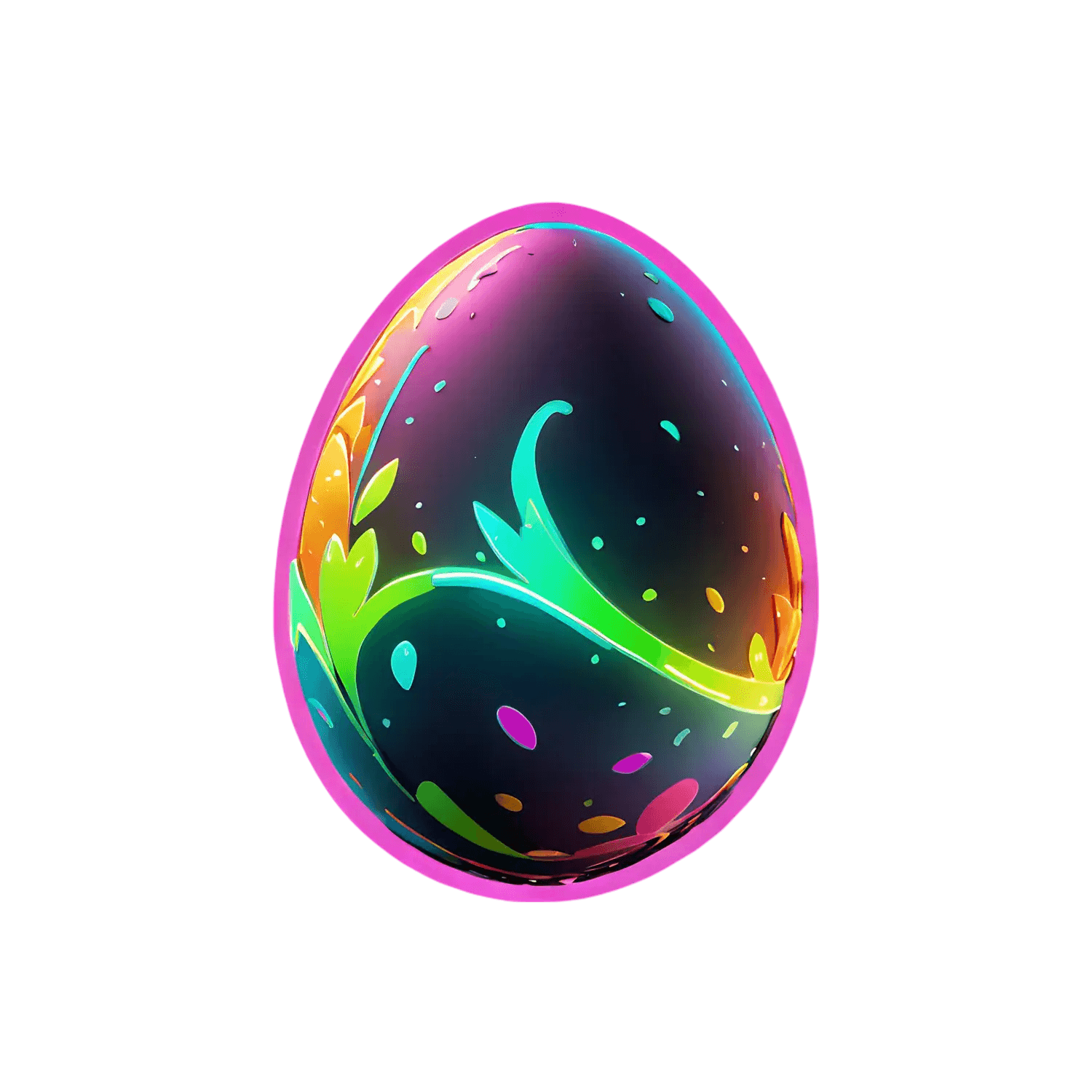 Colorful Egg Sticker - Vibrant & Decorative - Heat Press Transfer