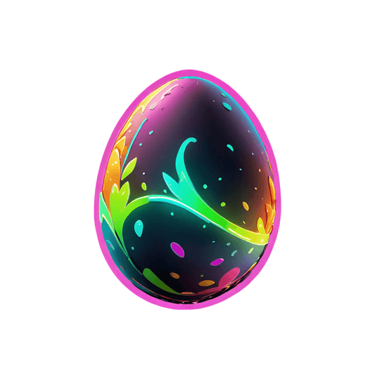 Colorful Egg Sticker - Vibrant & Decorative - Heat Press Transfer