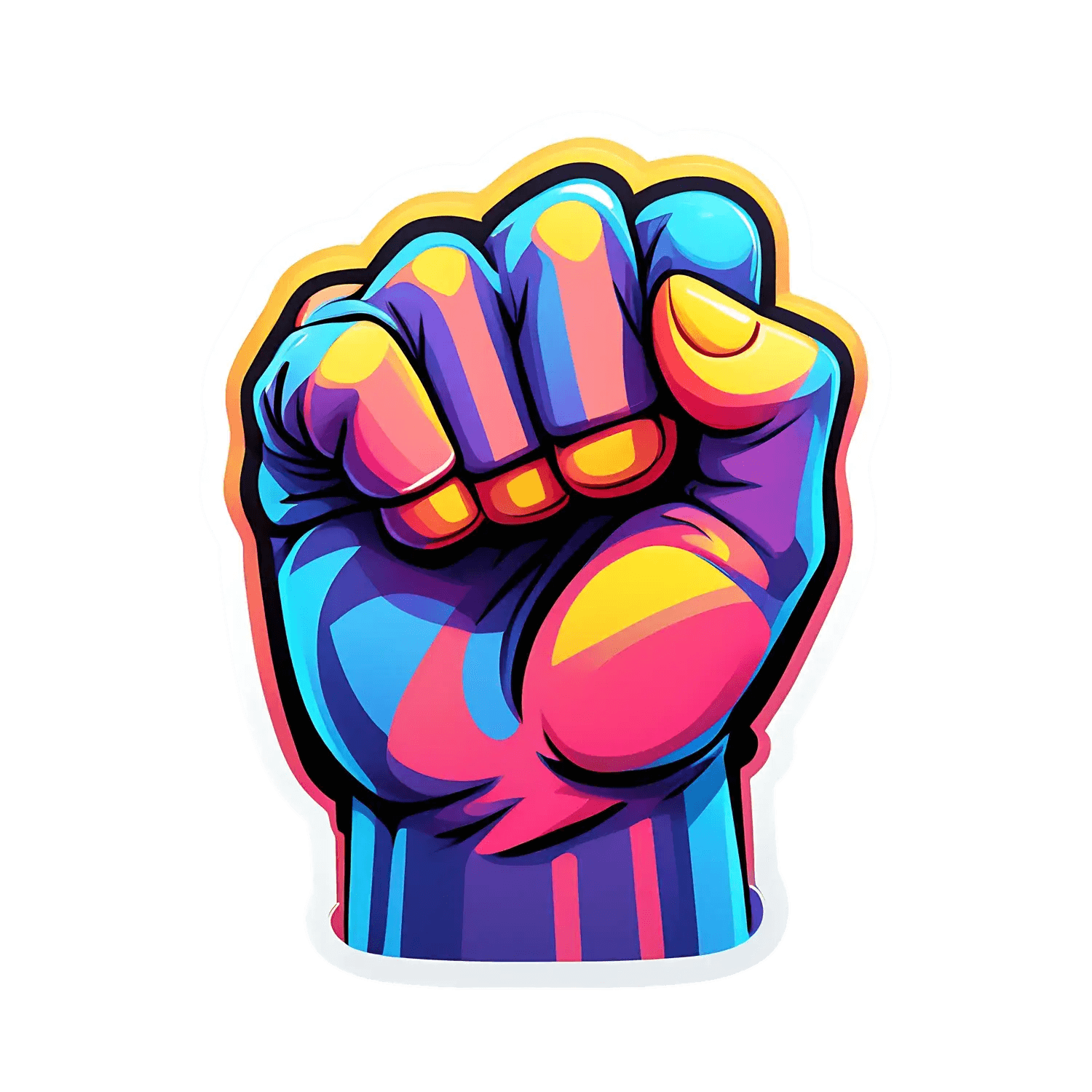 Colorful Fist - Sticker - Heat Press Transfer