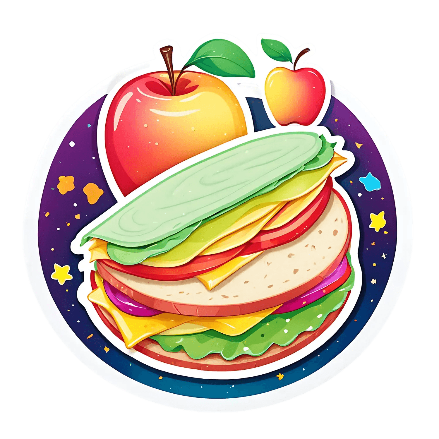 Colorful Food Fantasy - Sticker - Heat Press Transfer