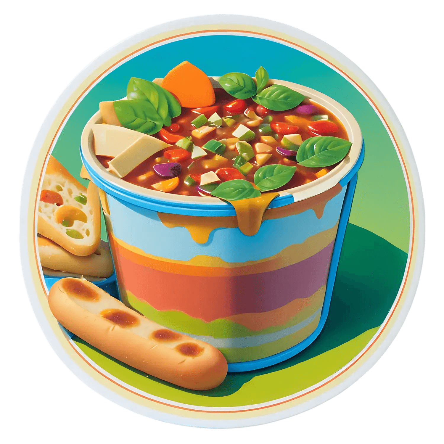 Colorful Minestrone - Soup Sticker - Heat Press Transfer
