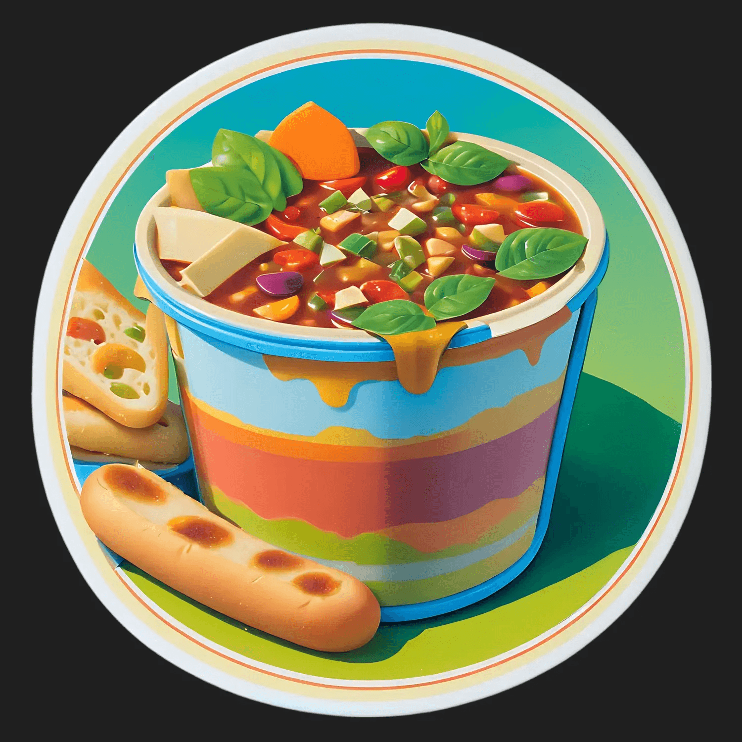 Colorful Minestrone - Soup Sticker - Heat Press Transfer