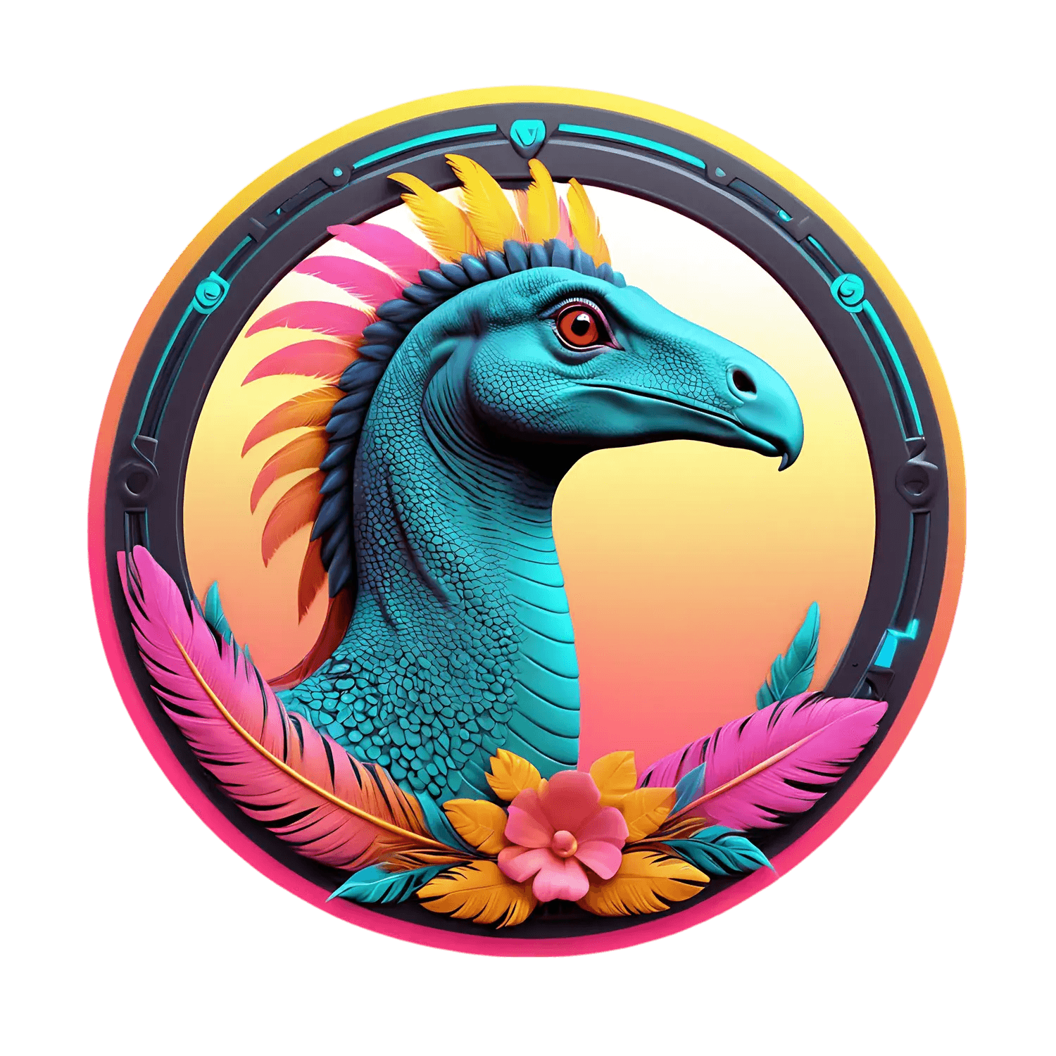 Colorful Parasaurolophus - Sticker - Heat Press Transfer