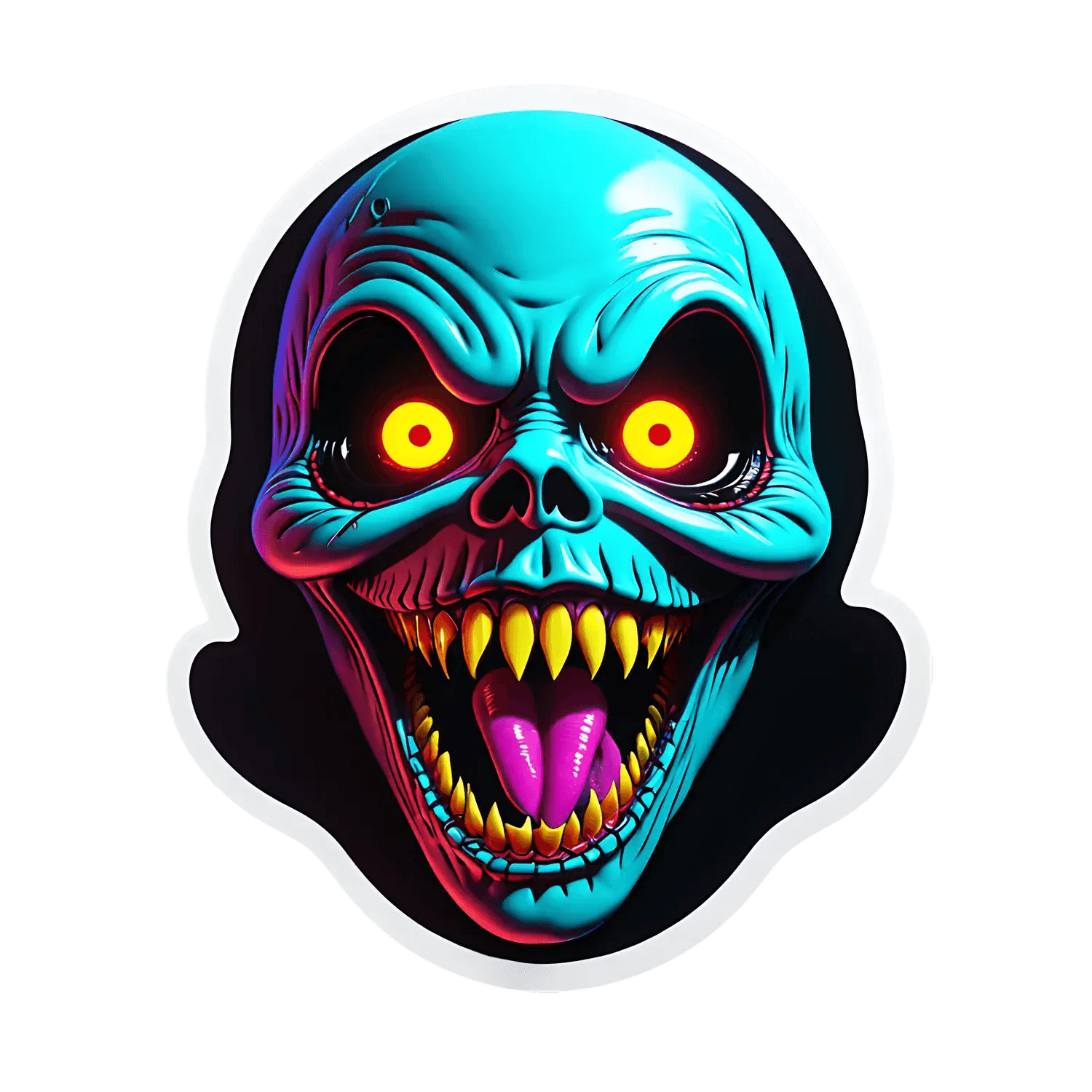 Colorful Skull Sticker - UV DTF - Heat Press Transfer
