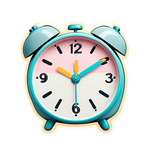 Colorful Alarm Clock - Sticker - Heat Press Transfer