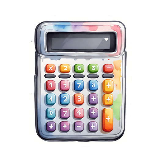 Colorful Calculator - Sticker - Heat Press Transfer
