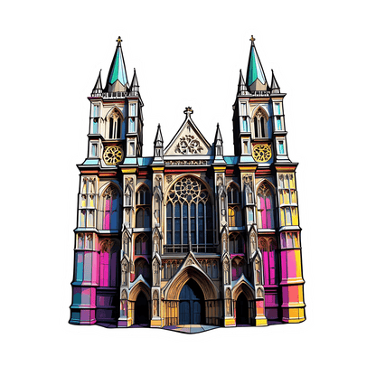Colorful Cathedral Sticker - UV DTF - Heat Press Transfer