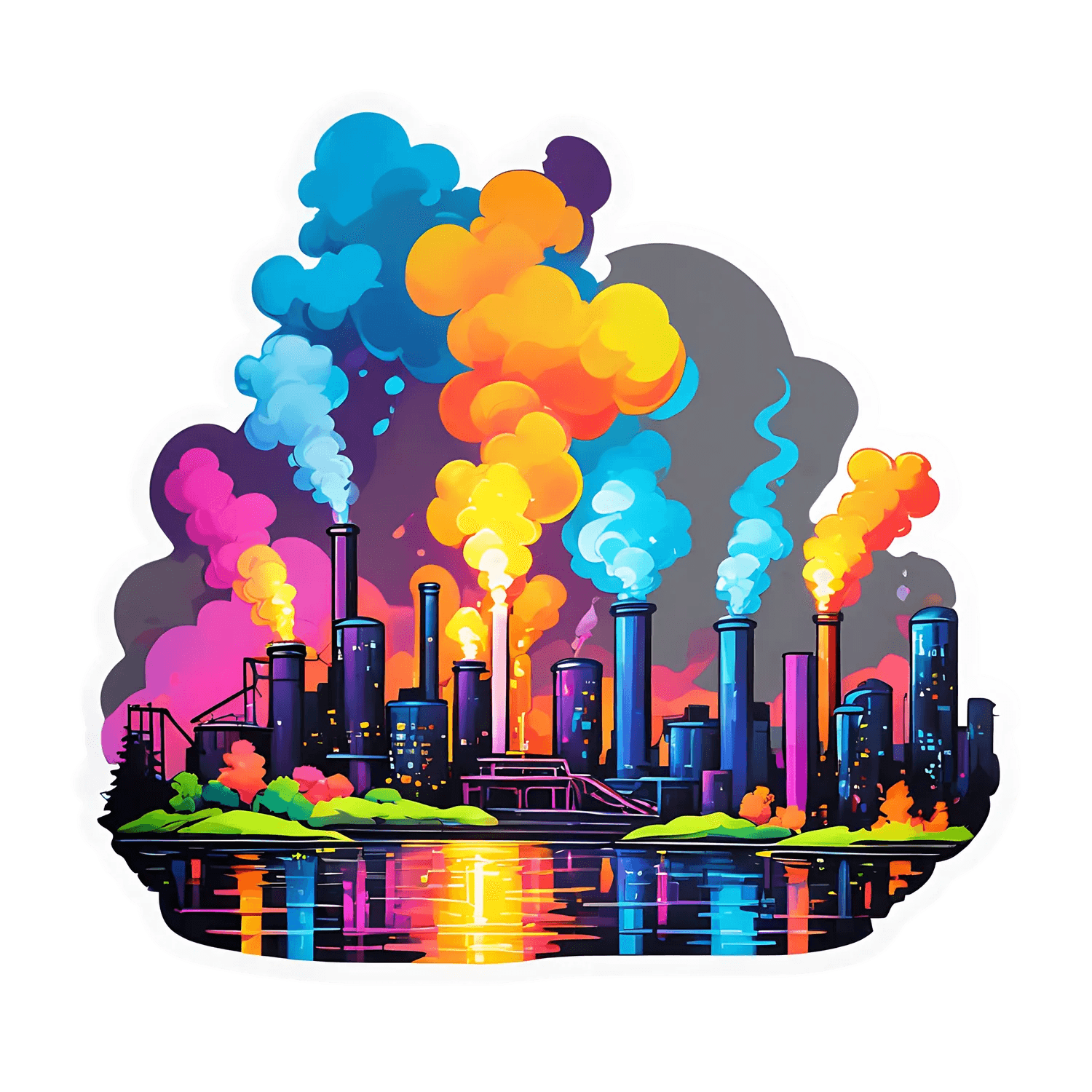 Colorful Cityscape - UV Sticker - Heat Press Transfer