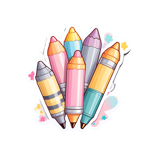 Colorful Crayons - Sticker - Heat Press Transfer