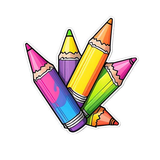 Colorful Crayons - UV DTF Sticker - Heat Press Transfer