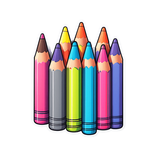 Colorful Crayons - UV DTF Sticker - Heat Press Transfer