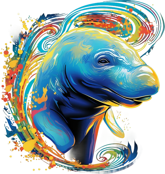 Colorful Dolphin Art - DTF Ready to Press - Heat Press Transfer