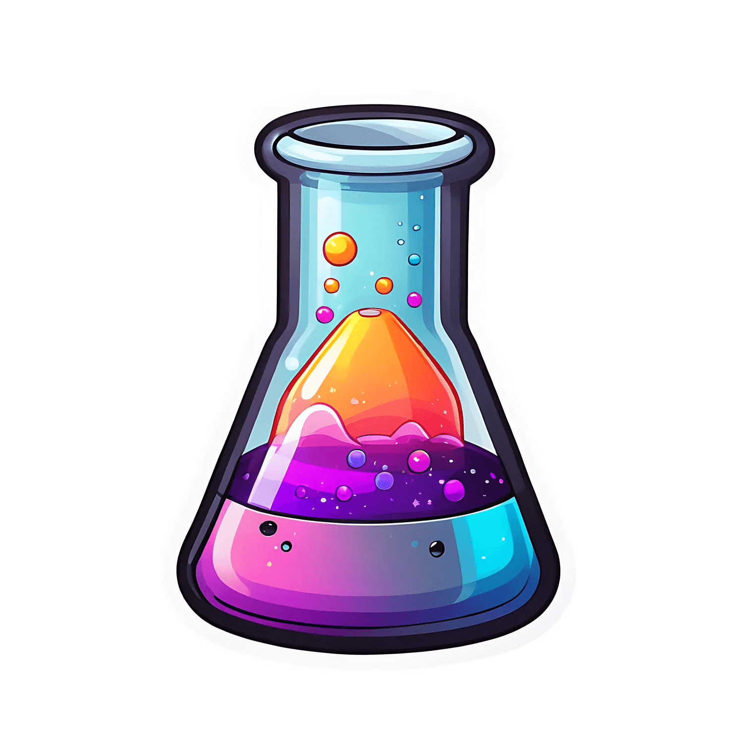 Colorful Erlenmeyer - Sticker - Heat Press Transfer