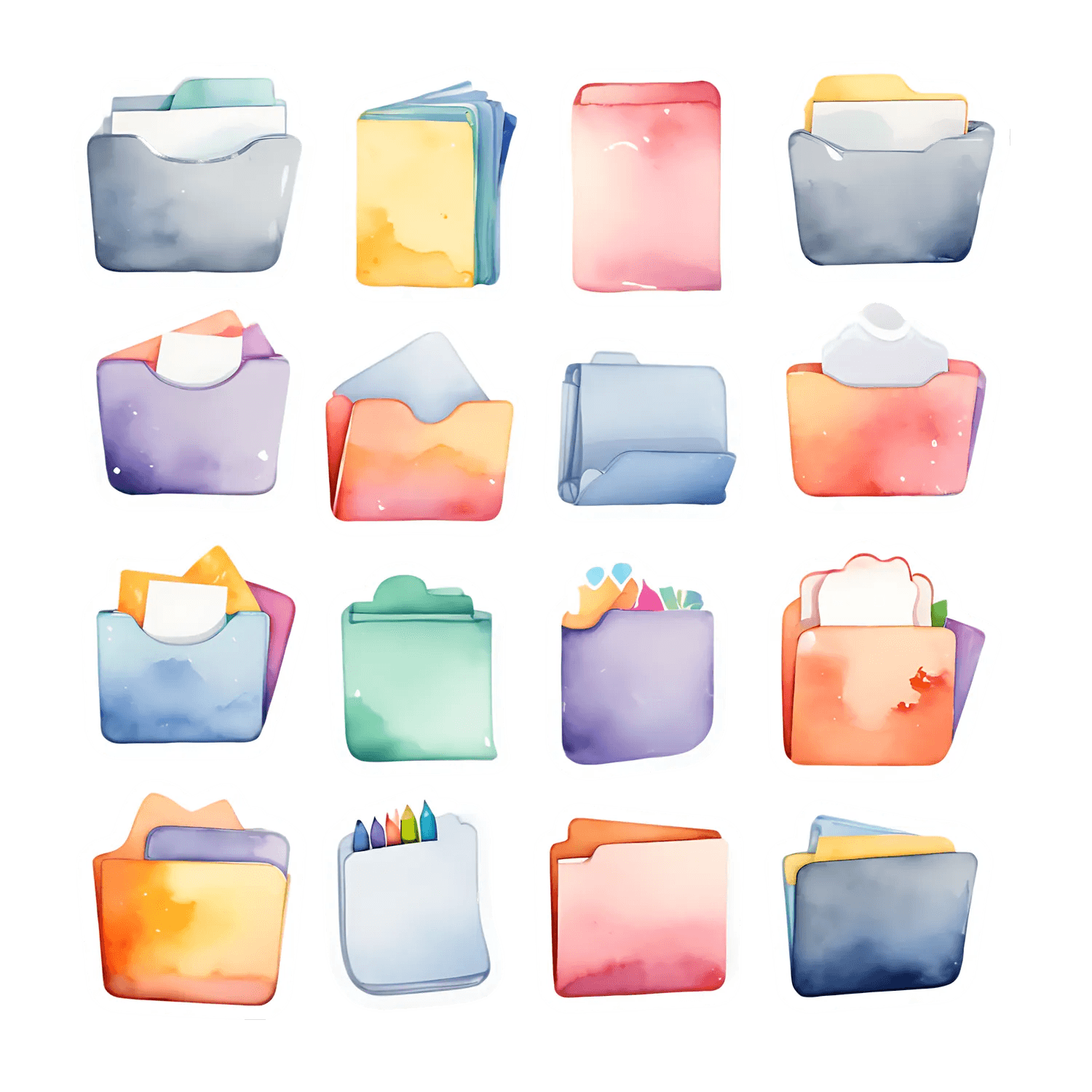 Colorful Folder Stickers - UV DTF - Heat Press Transfer