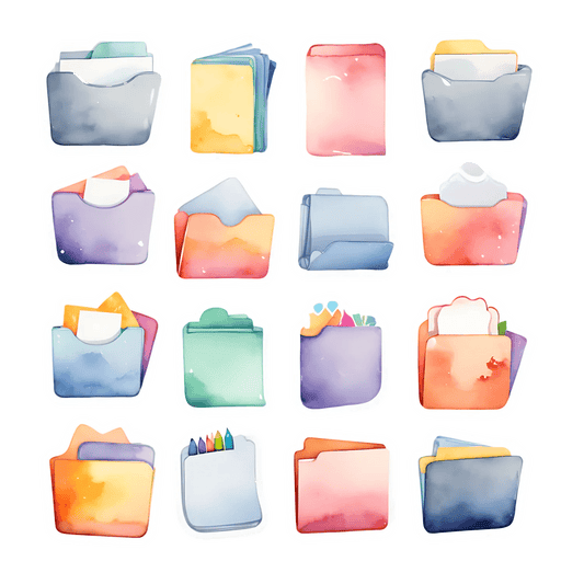 Colorful Folder Stickers - UV DTF - Heat Press Transfer