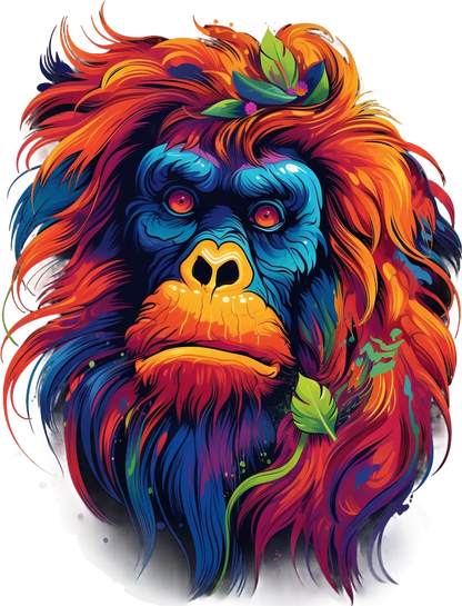 Colorful Gorilla Graphic - DTF Ready to Press - Heat Press Transfer
