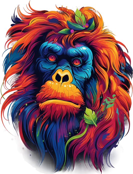 Colorful Gorilla Graphic - DTF Ready to Press - Heat Press Transfer