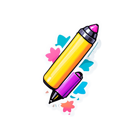 Colorful Pen Sticker - UV DTF Art - Heat Press Transfer