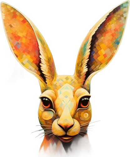 Colorful Rabbit - DTF Ready to Press - Heat Press Transfer