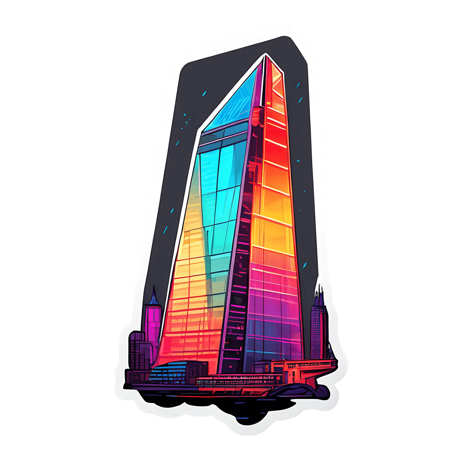 Colorful Skyscraper - UV DTF Sticker - Heat Press Transfer