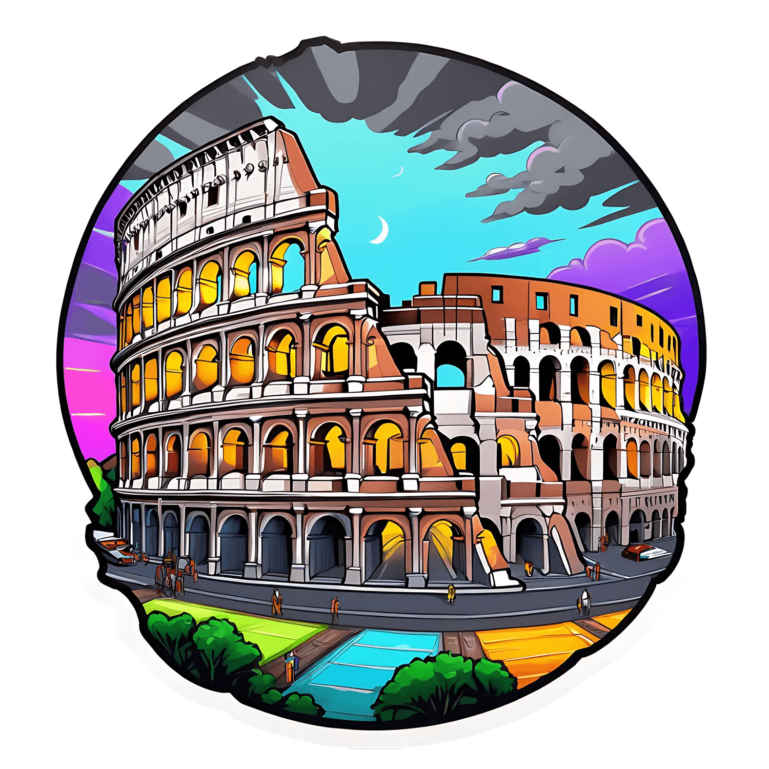 Colosseum Nightfall - Sticker - Heat Press Transfer