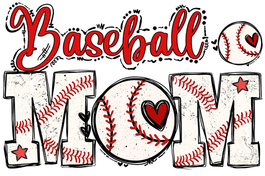 Cool Baseball Mom Design - DTF Ready To Press - Heat Press Transfer