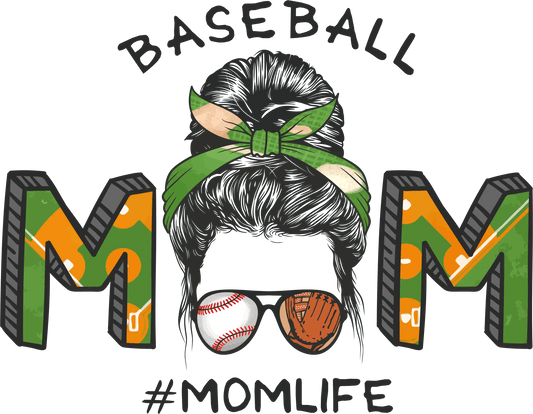 Cool Baseball Mom Design - DTF Ready To Press - Heat Press Transfer