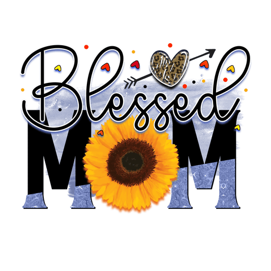 Cool Blessed Mom Design - DTF Ready To Press - Heat Press Transfer