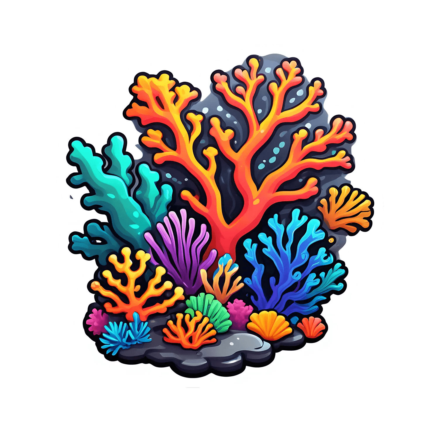 Coral Reef Magic - Colorful Sticker - Heat Press Transfer