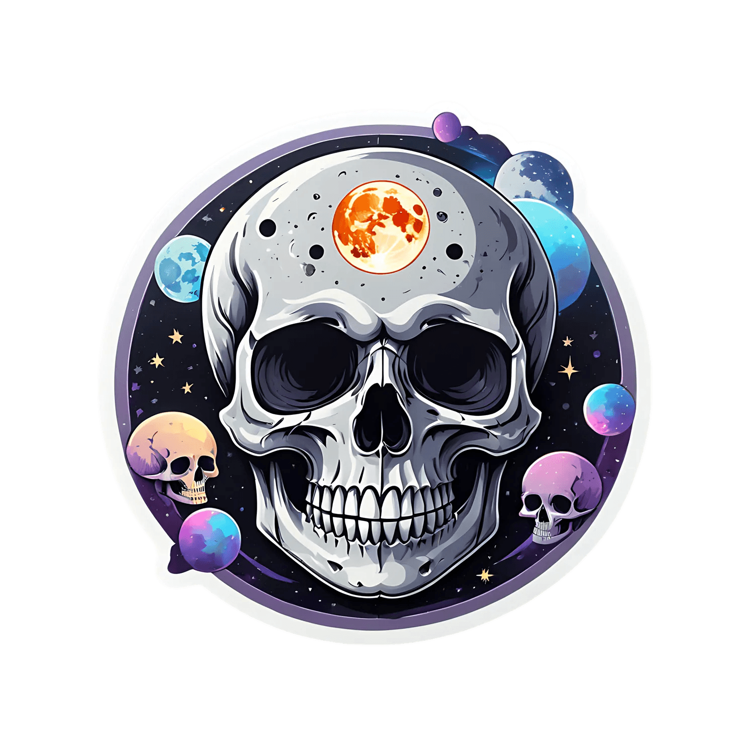 Cosmic Skull - Sticker - Heat Press Transfer