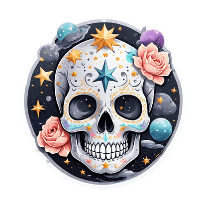 Cosmic Skull - Sticker - Heat Press Transfer