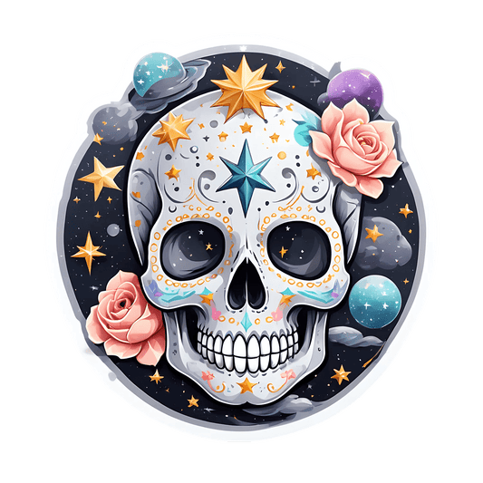 Cosmic Skull - Sticker - Heat Press Transfer