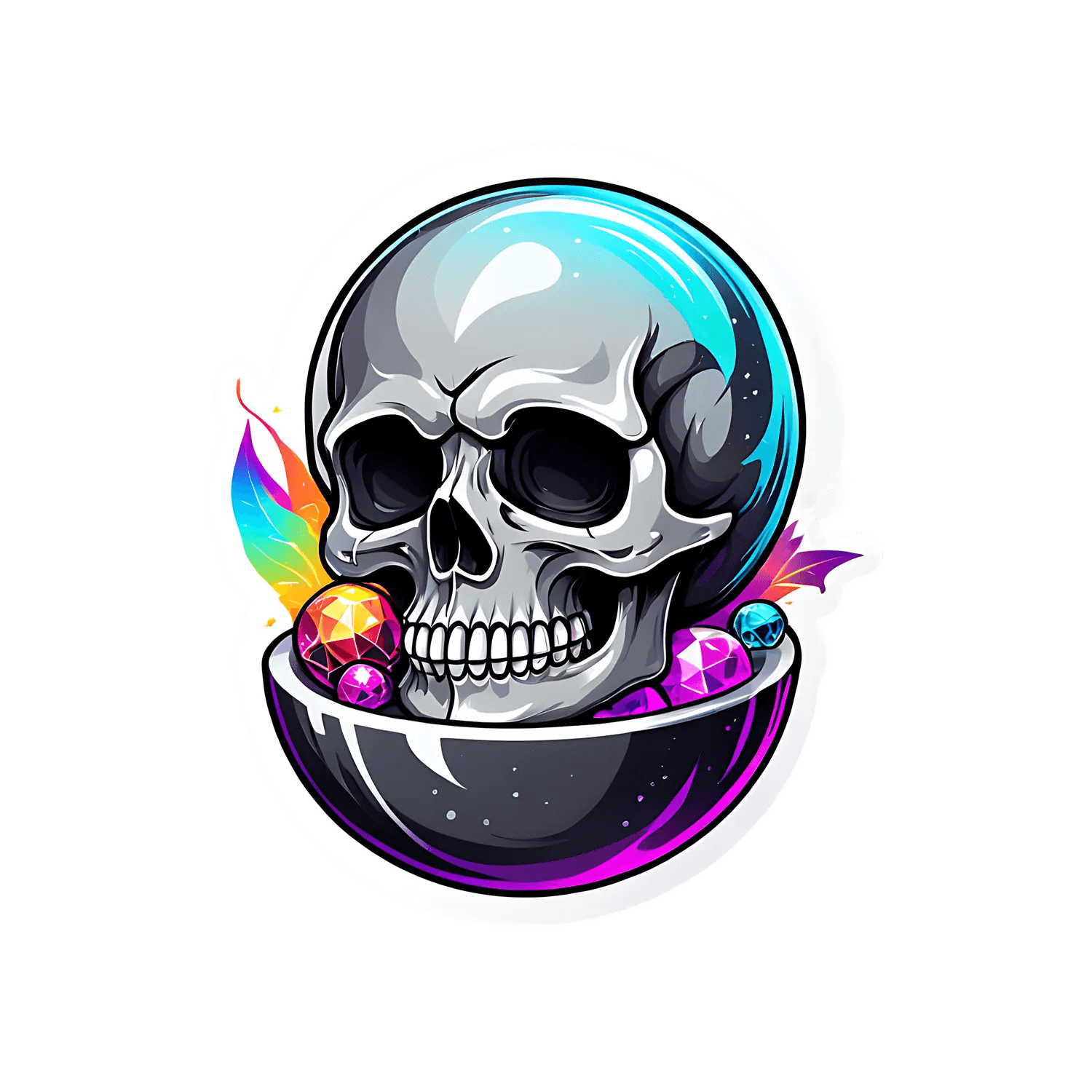 Cosmic Skull - UV DTF Sticker - Heat Press Transfer
